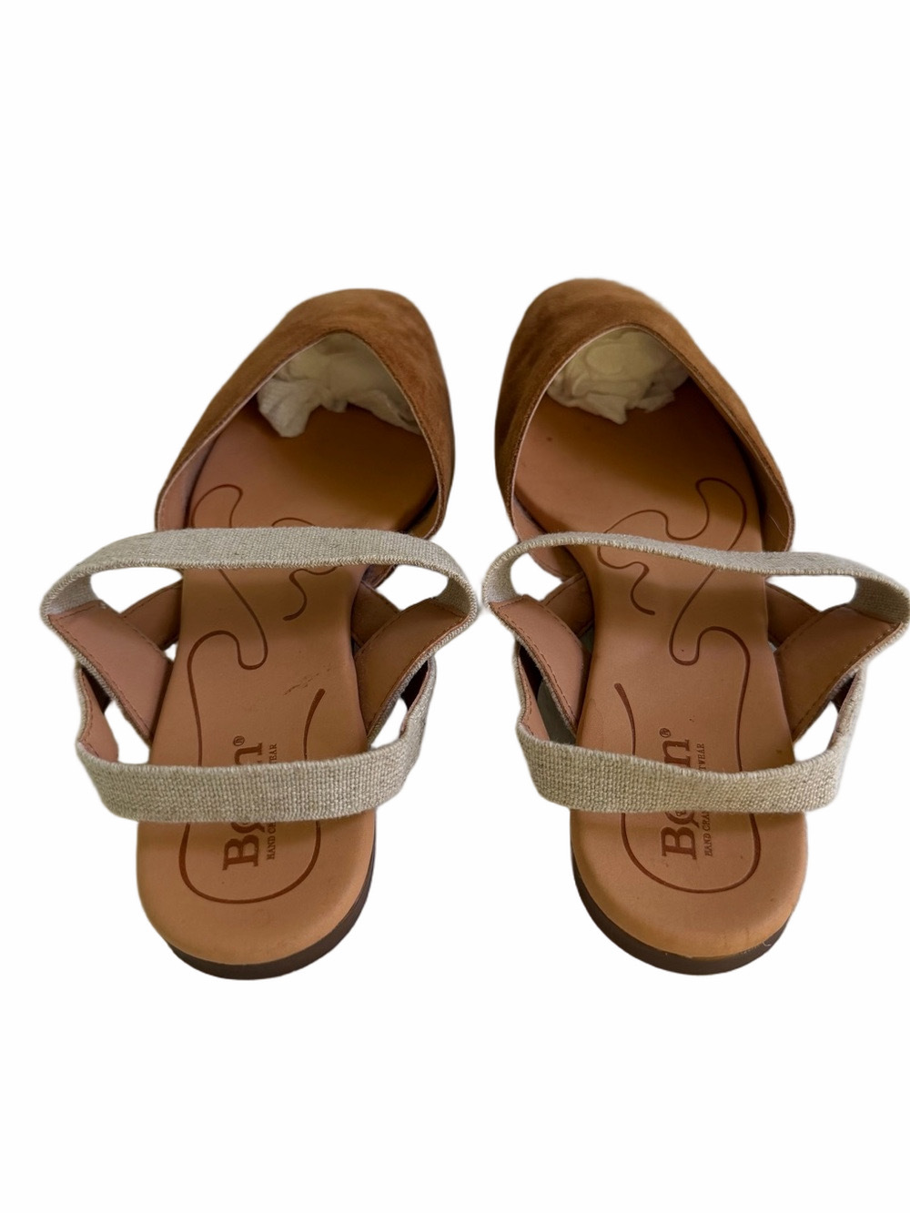 BORN Coco Slingback Camel Tan Suede Leather Sandals ComfortFlats Size 10 EUC - Picture 6 of 14